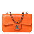 Alligator Mini Rectangular Flap Orange