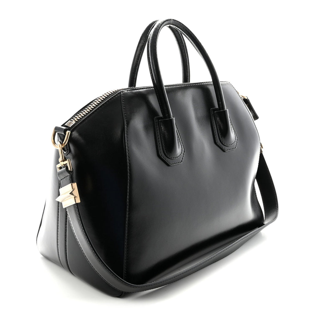Shiny Lord Calfskin Medium Antigona Black