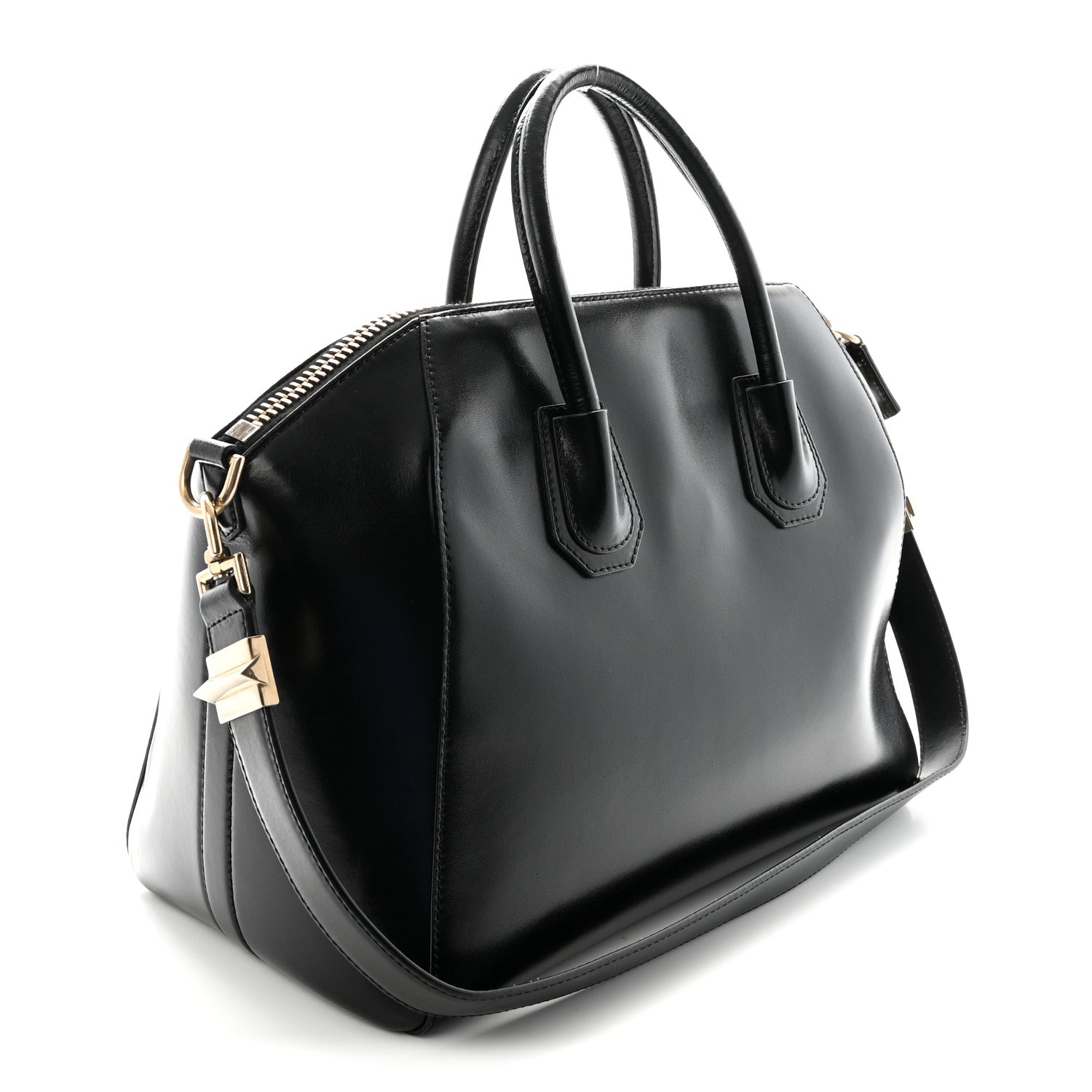Shiny Lord Calfskin Medium Antigona Black