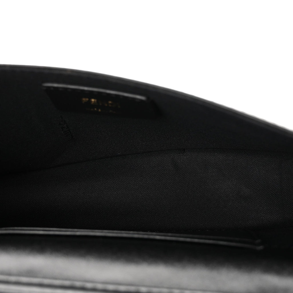 Vitello Liberty F is Fendi Bi-Color FF 1974 Embossed Envelope Belt Bag Maya Black