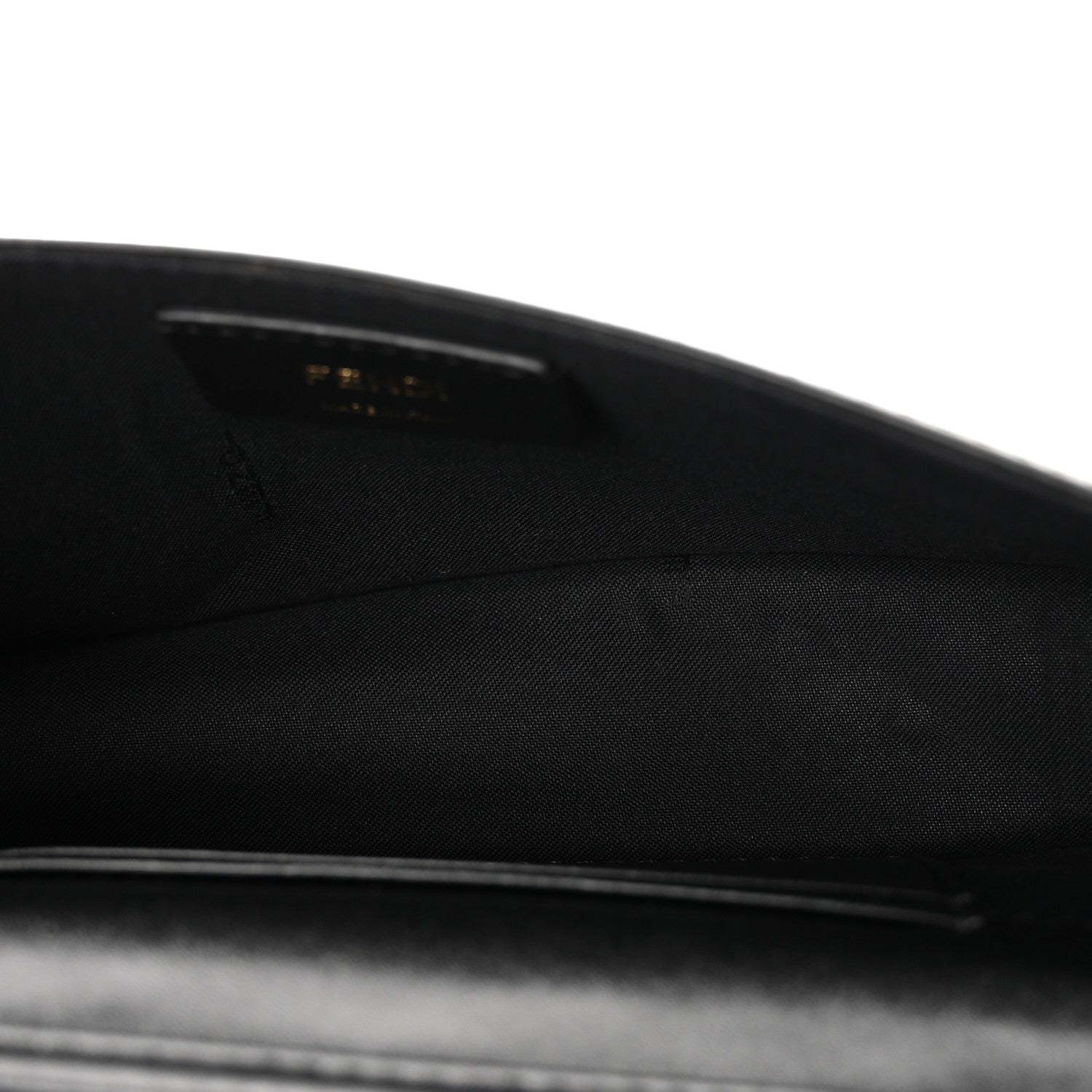 Vitello Liberty F is Fendi Bi-Color FF 1974 Embossed Envelope Belt Bag Maya Black