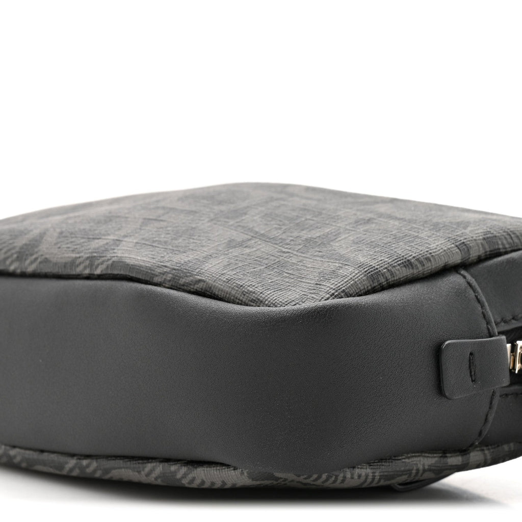 Gancini Monogram Calfskin Multi-Pouch Travel Belt Bag Black Grey