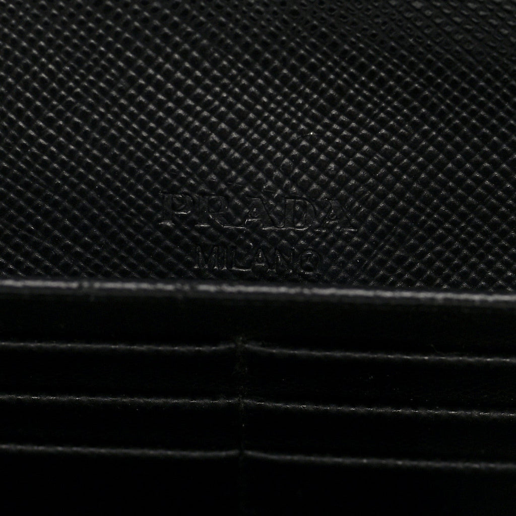 Saffiano Metal Continental Flap Wallet Black