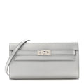 Metallic Chevre Chamkilight Kelly Wallet To Go Argent