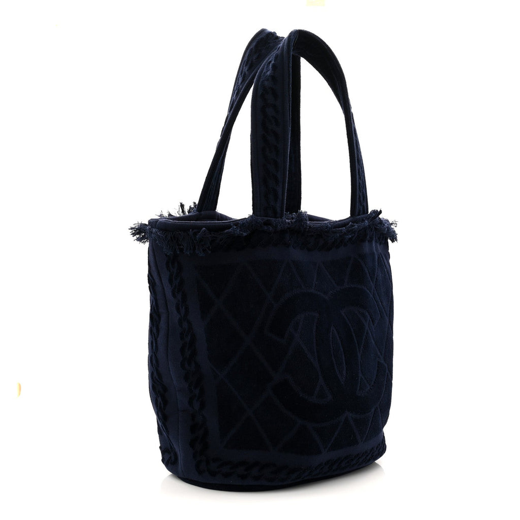 Terry Cotton CC Beach Tote Towel Set Blue