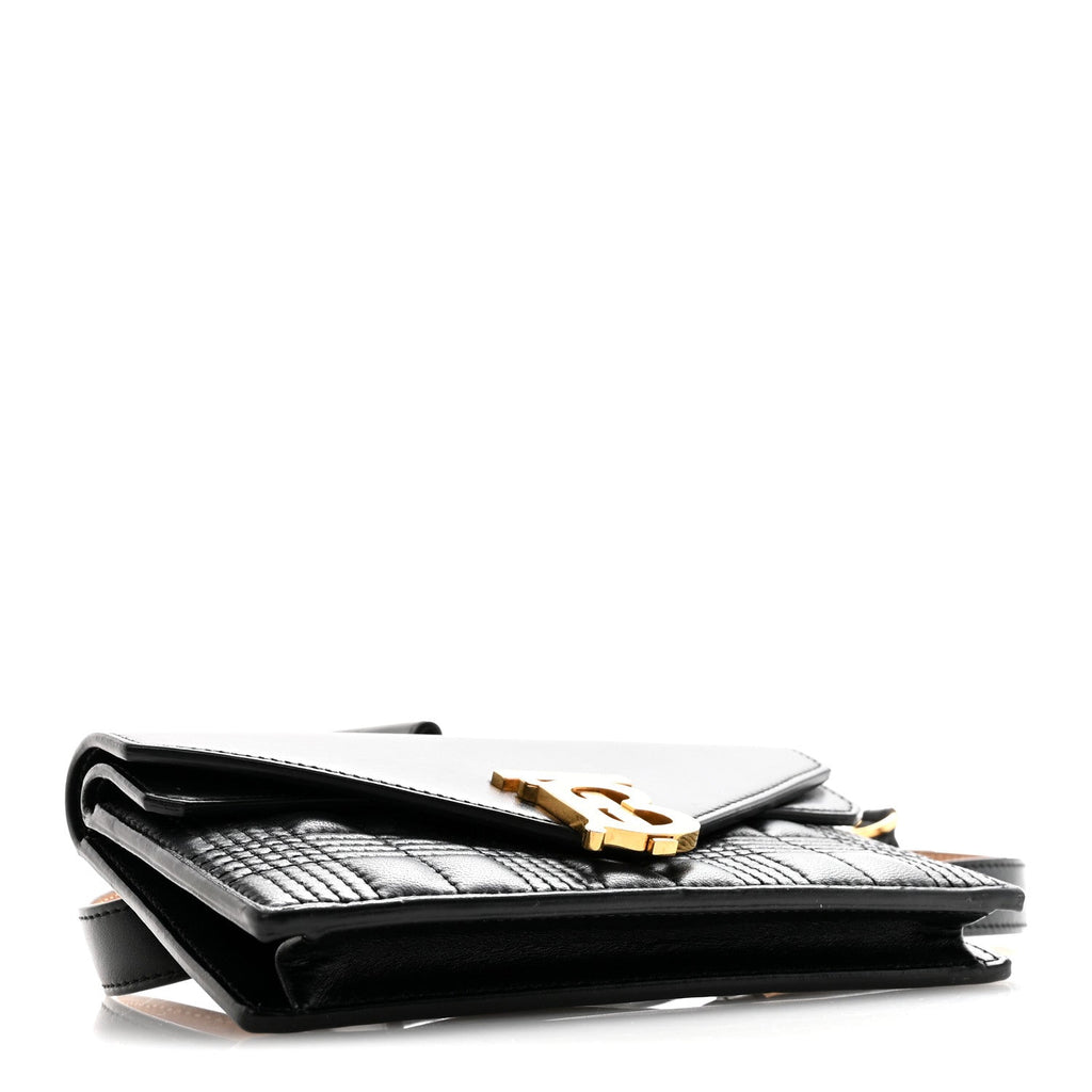 Smooth Calfskin Quilted Check TB Envelope Belt Bag Black