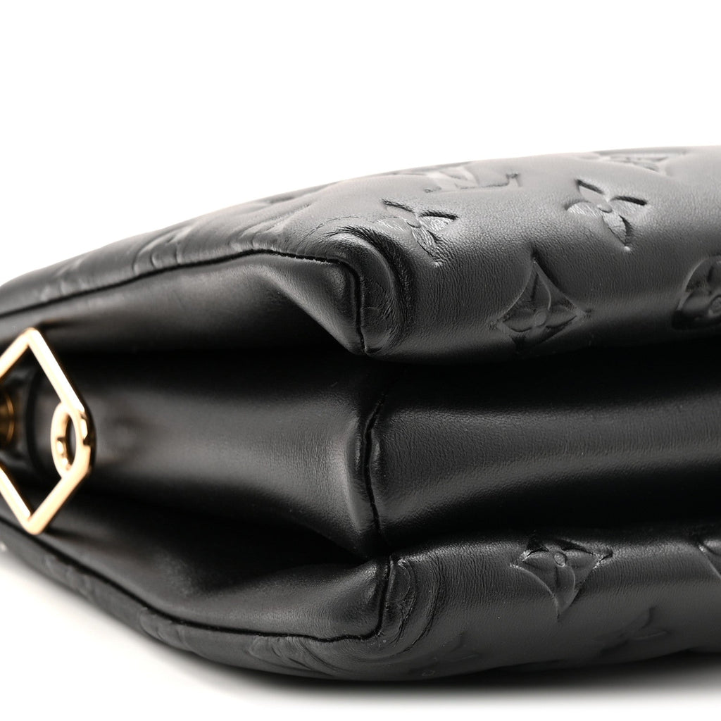 Lambskin Embossed Monogram Coussin PM Black