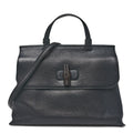 Cellarius Calfskin Medium Bamboo Daily Top Handle Bag Black