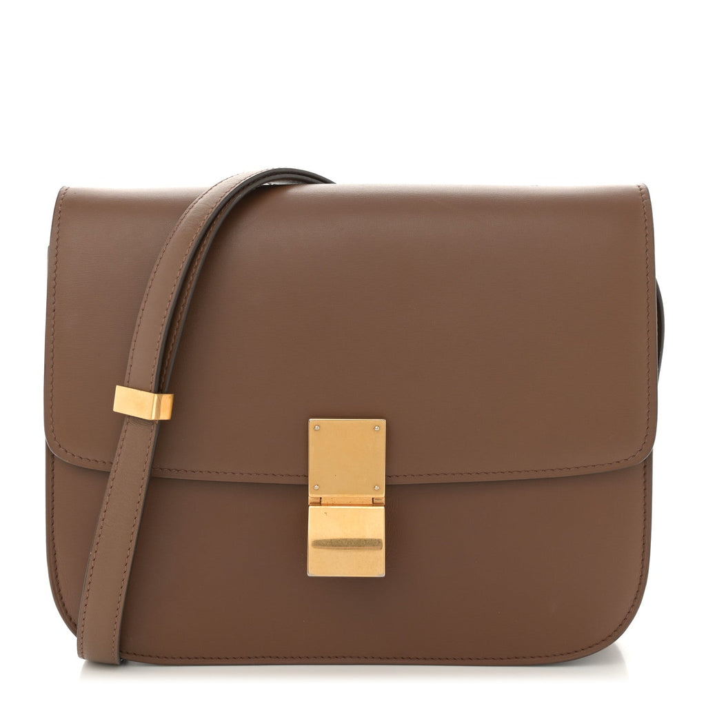 Box Calfskin Medium Classic Box Flap Bag Camel