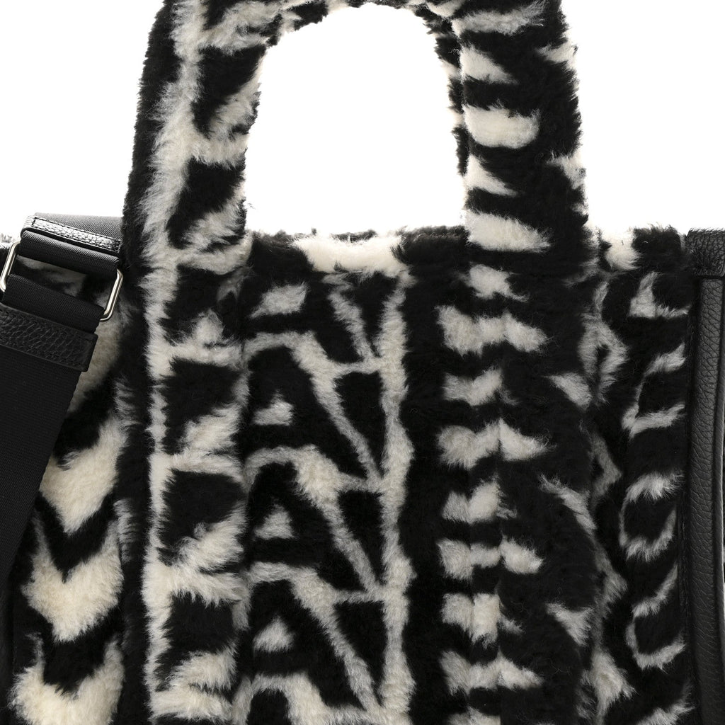 Polyester Cotton Oversized Monogram Medium Traveler Tote Bag Black Ivory