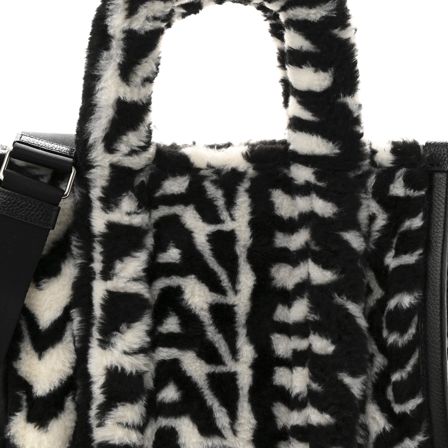 Polyester Cotton Oversized Monogram Medium Traveler Tote Bag Black Ivory