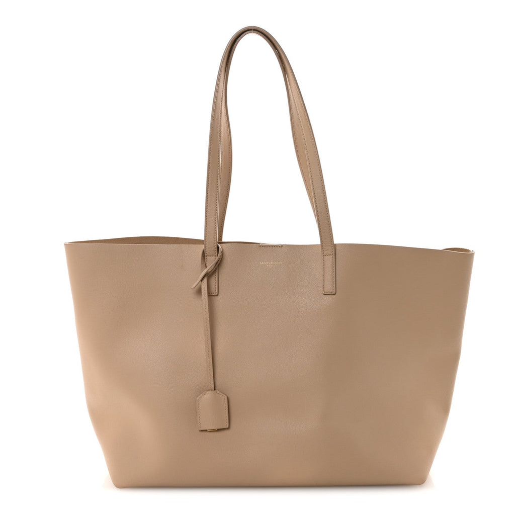 Calfskin Large Shopping Tote Dark Beige