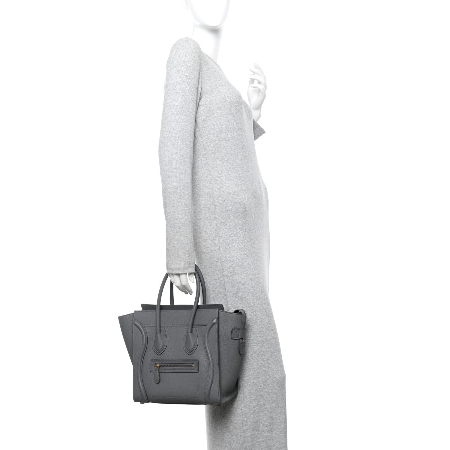 Baby Drummed Calfskin Micro Luggage Kohl