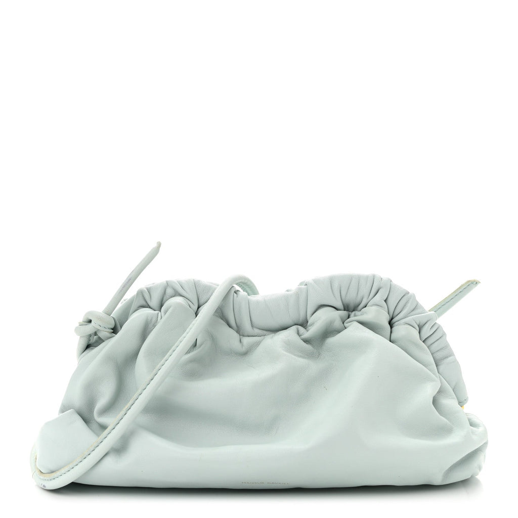 Lambskin Mini Cloud Clutch Seafoam
