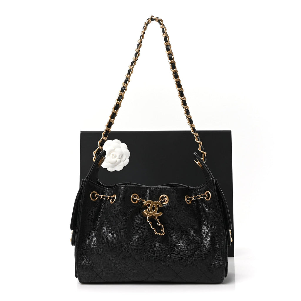 Caviar Quilted Mini Chanel 25 Handbag Black