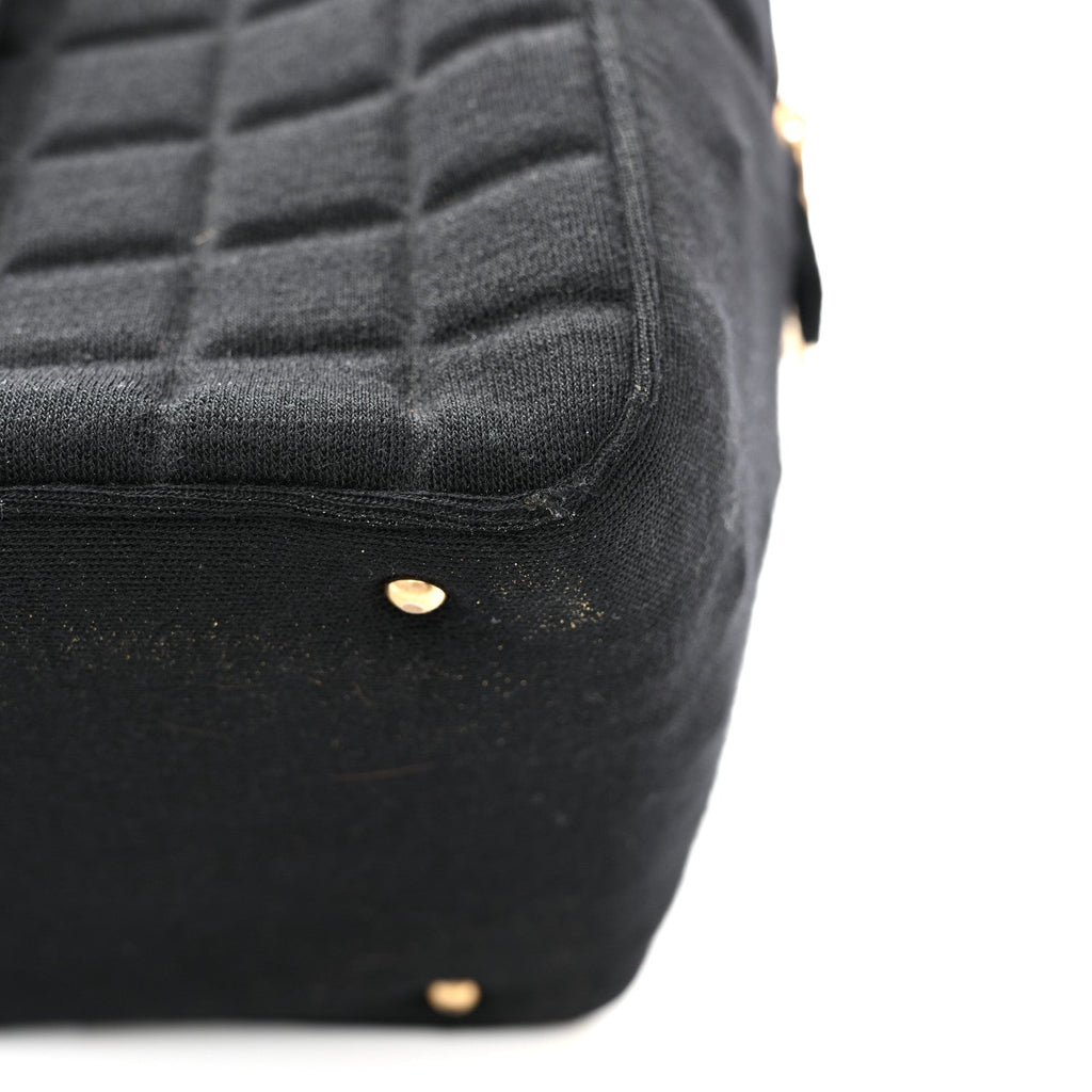 Jersey Square Quilted Bowler Black