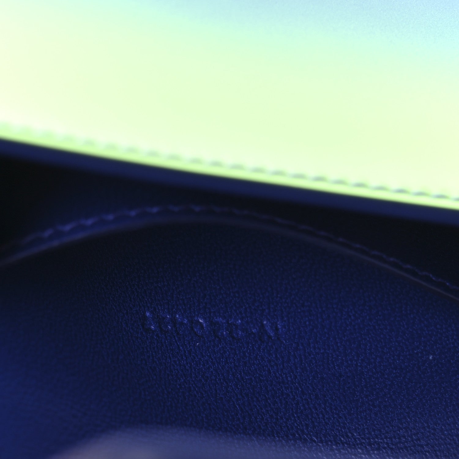 Smooth Airbrushed Calfskin Micro Pouch Lime Lapis