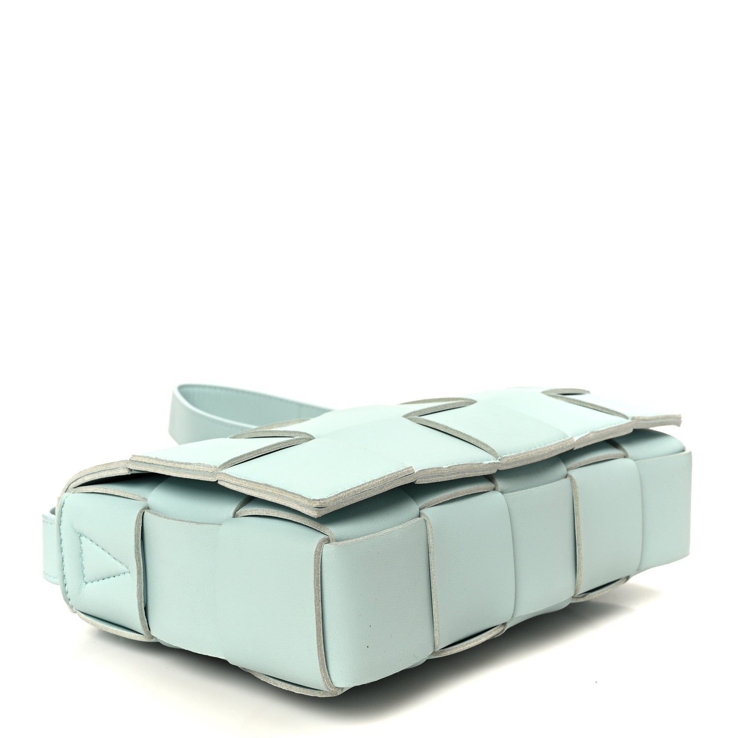 Lambskin Maxi Intreccio Cassette Bag Teal Washed