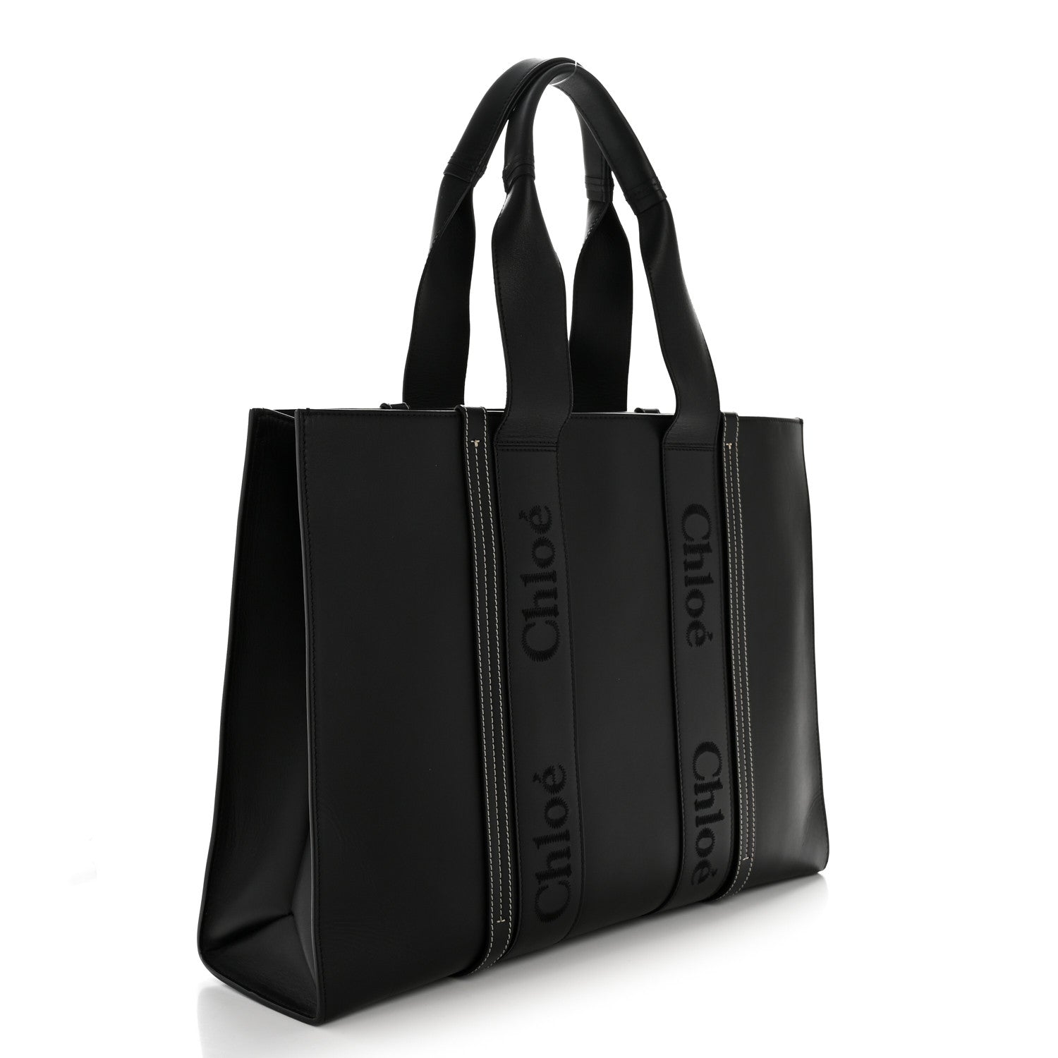 Calfskin Large Woody Tote Black