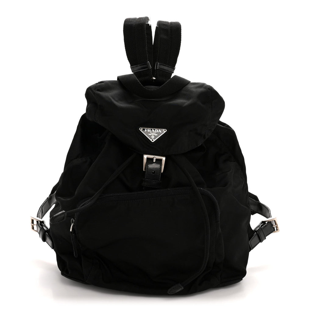 Nylon Vela Single Buckle Backpack  Black