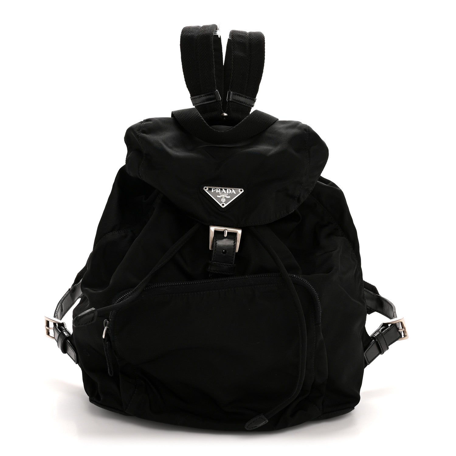 Nylon Vela Single Buckle Backpack  Black