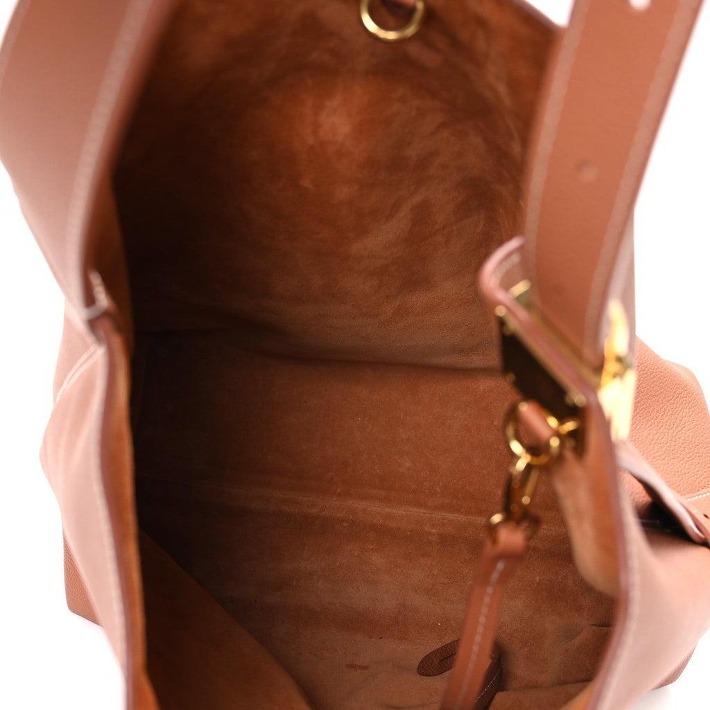 Grained Calfskin Low Key Hobo MM Cognac