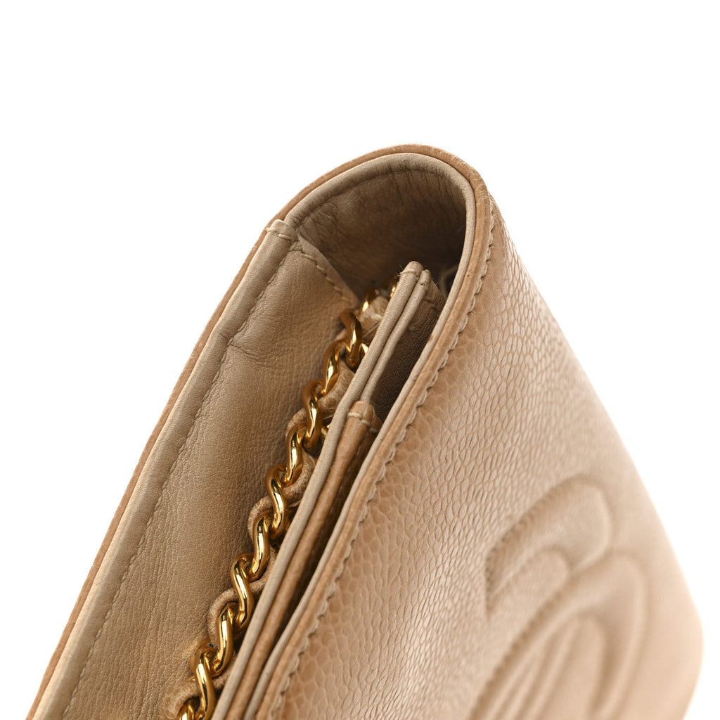 Caviar Timeless CC Wallet on Chain WOC Beige
