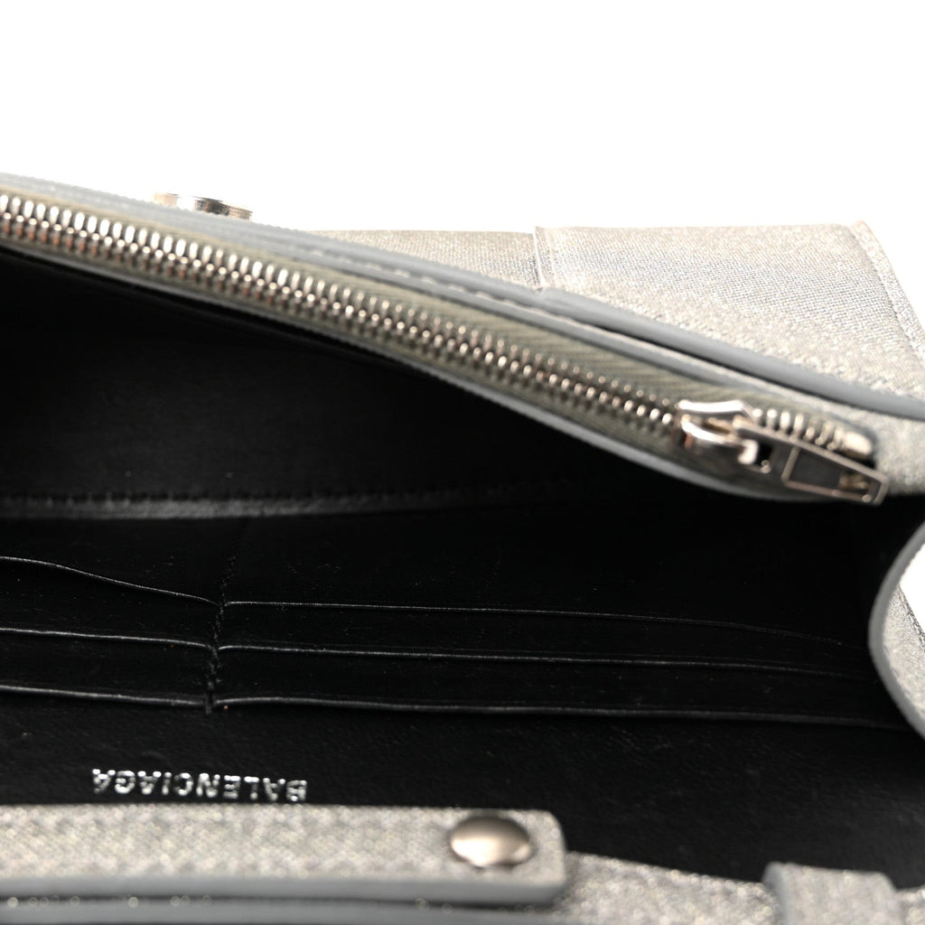 Glitter Fabric Hourglass Chain Bag Grey
