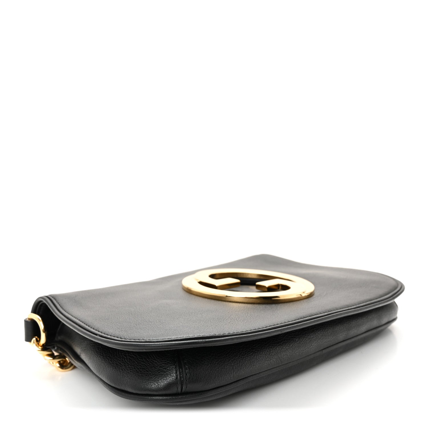 Roxy Calfskin Blondie Chain Shoulder Flap Bag Black