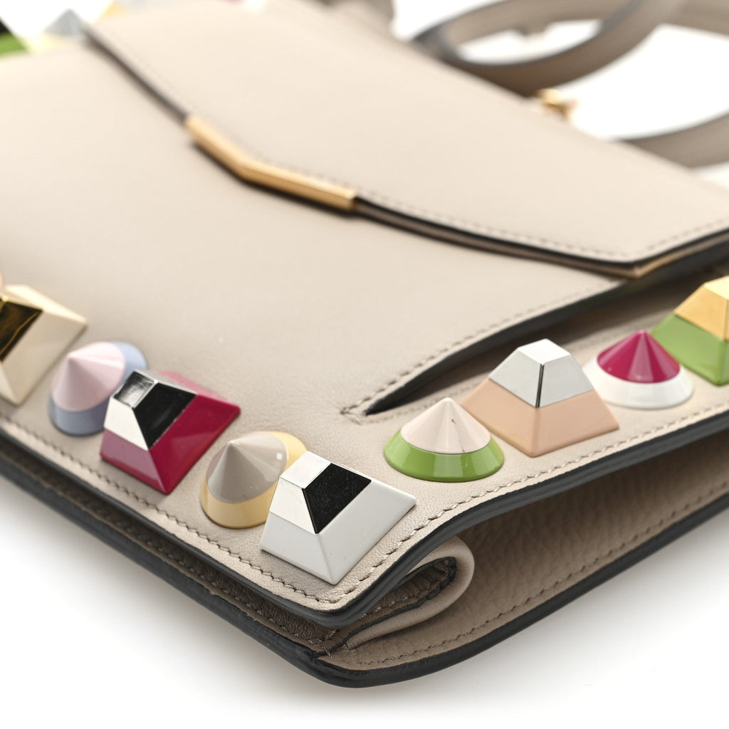 Vitello Dolce Studded Mini 2Jours Pouch Cuoio Multicolor