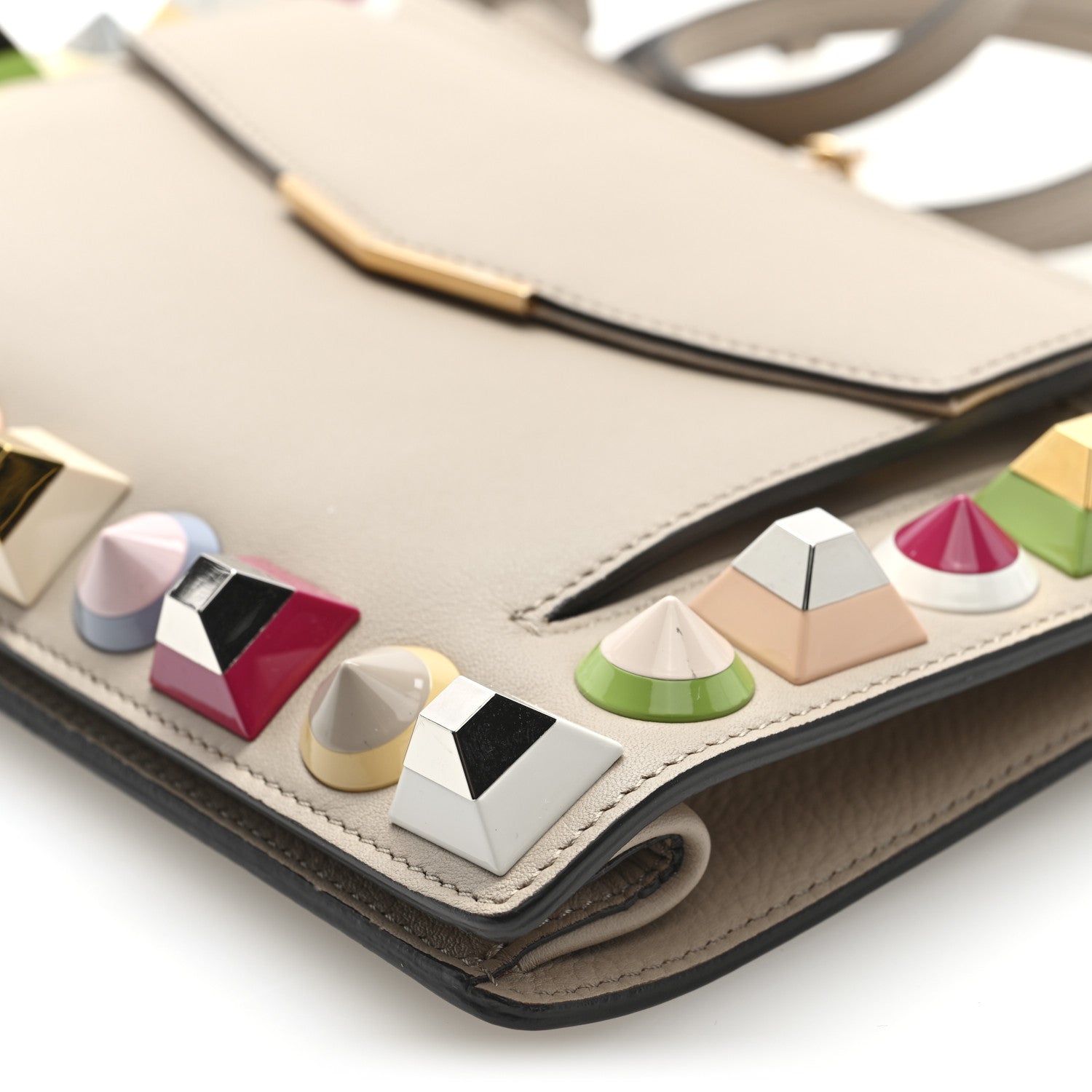 Vitello Dolce Studded Mini 2Jours Pouch Cuoio Multicolor