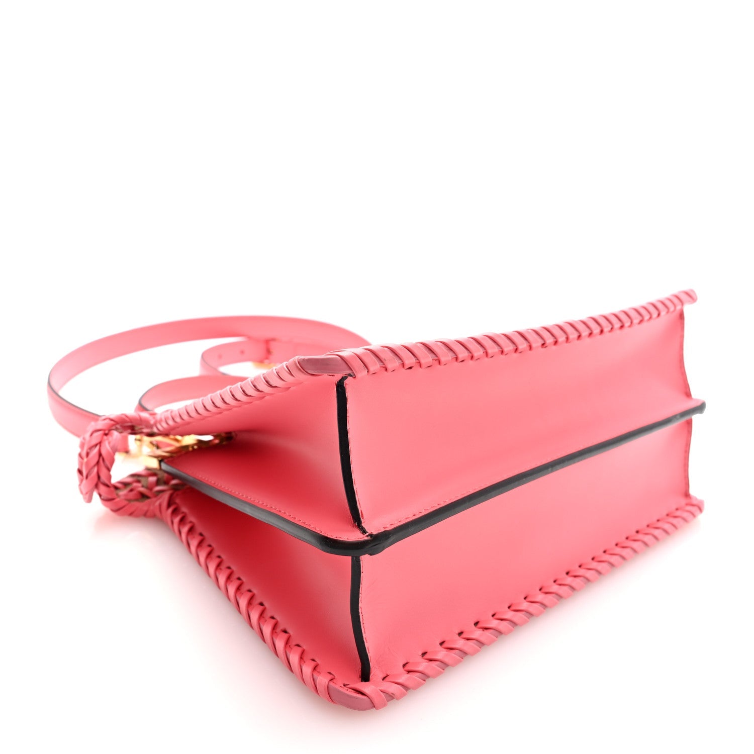 Vitello King Shiny Nappa Intreccio Small Peekaboo I SEE U Satchel Pink Dalia