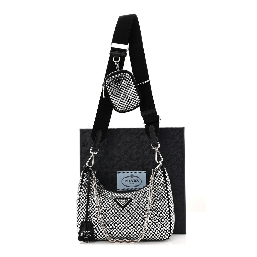 Satin Crystal Re-Edition 2005 Shoulder Bag Cristal