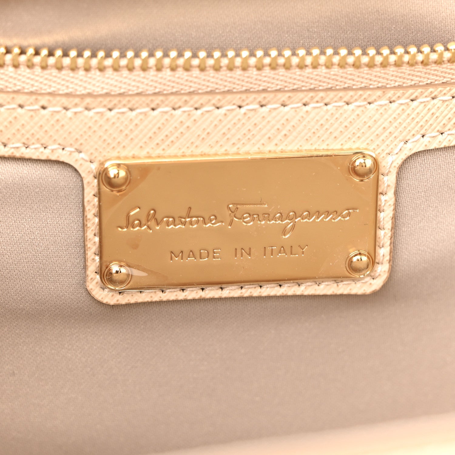 Printed Calfskin Vara Bow Chain Flap Crossbody Beige