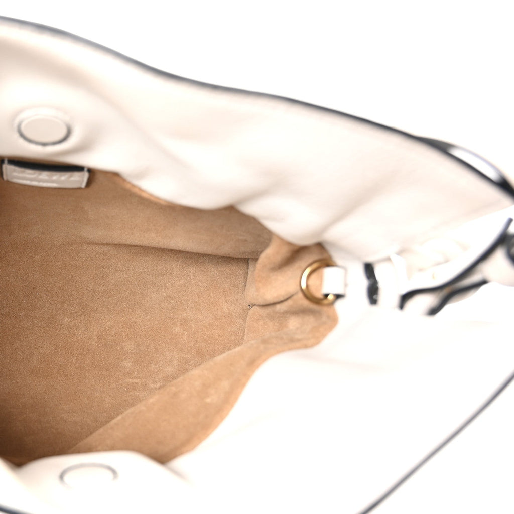 Calfskin Mini Flamenco Knot Clutch Soft White