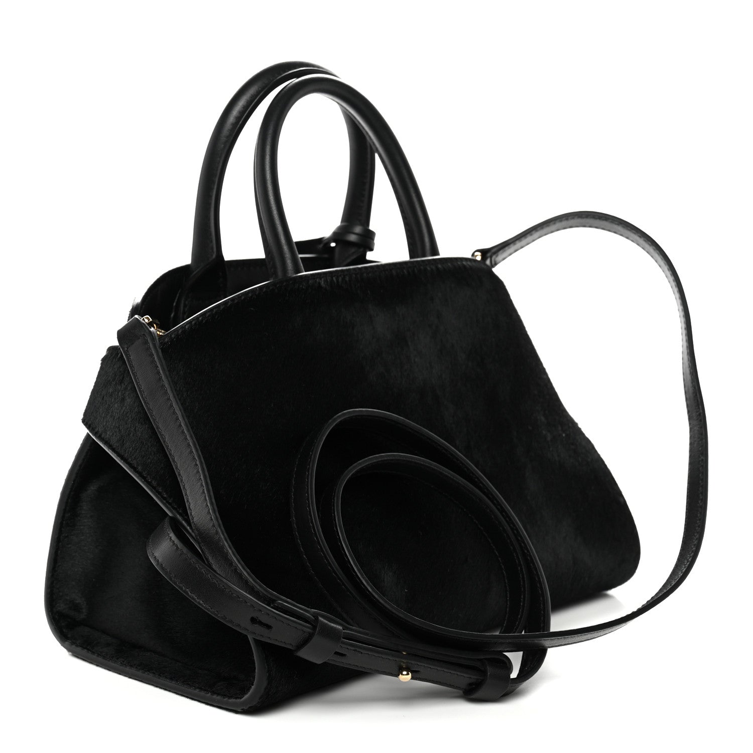 Pony Hair Mini Hug Bag Black