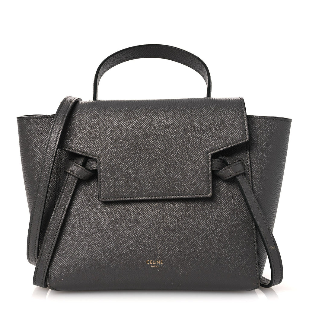 Grained Calfskin Nano Belt Bag Grey