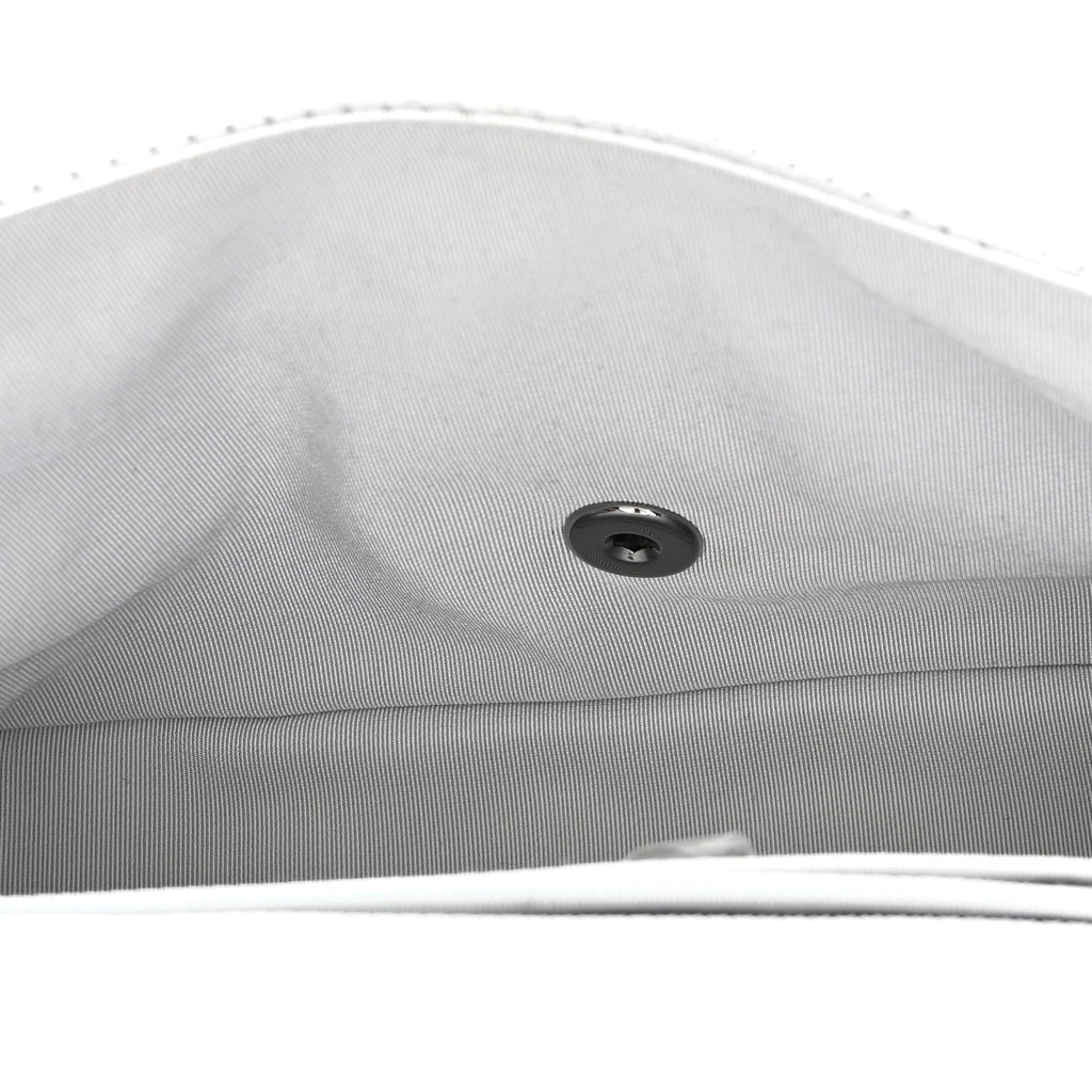 Perforated Metallic Lambskin Small CC Medals Flap Silver