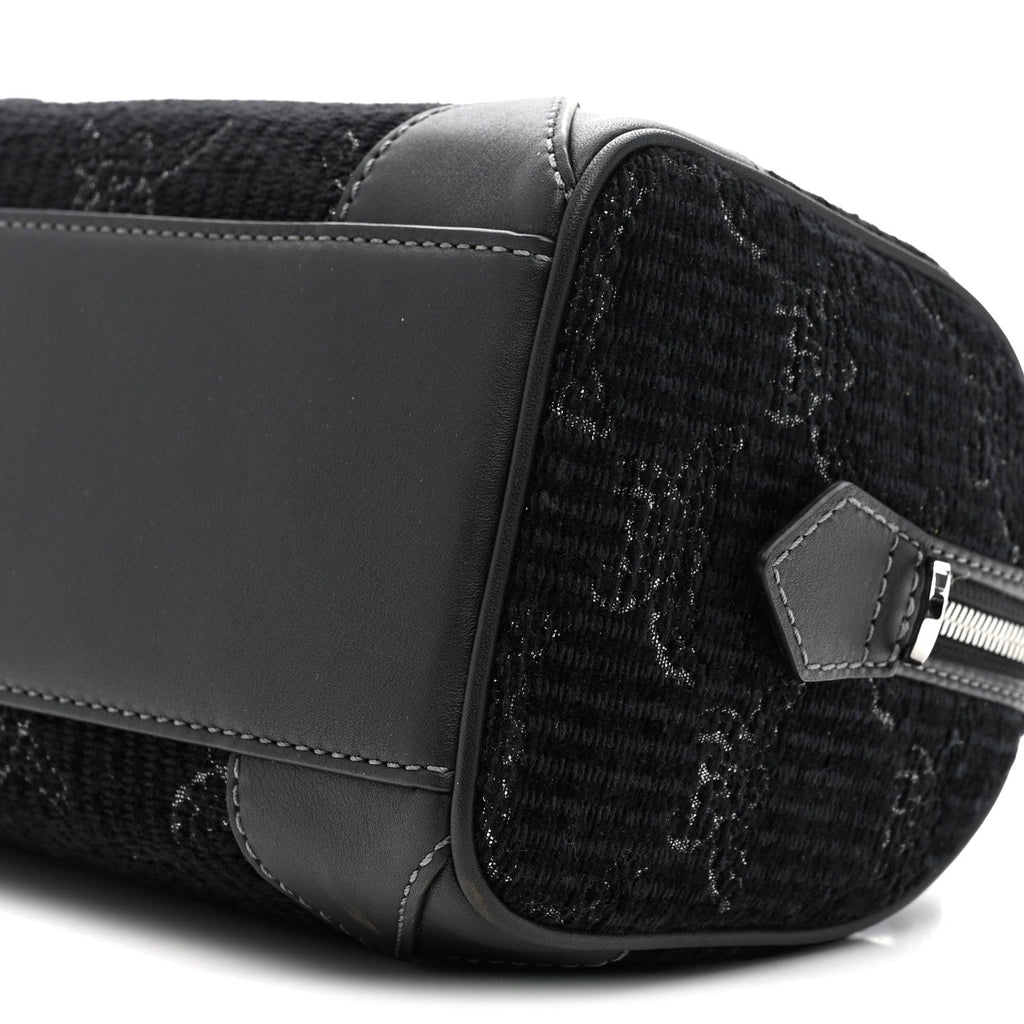Lauretos Lurex Jacquard Small Ella Boston Bag Black