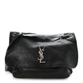 Grained Lambskin Monogram Oversized Niki Chain Satchel Black