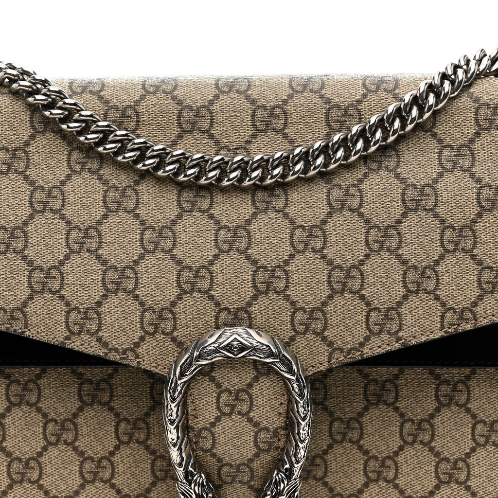 GG Supreme Monogram Medium Dionysus Shoulder Bag Black