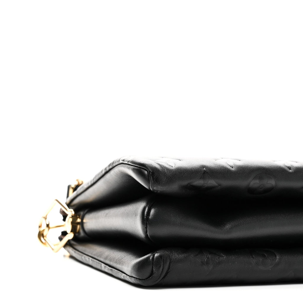 Lambskin Embossed Monogram Coussin PM Black