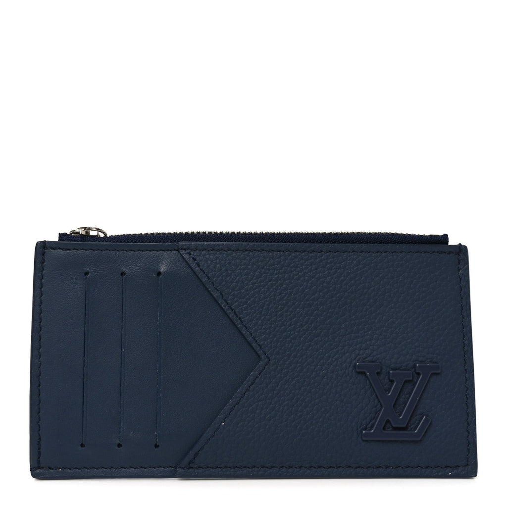 Calfskin Aerogram Coin  Holder Navy Blue