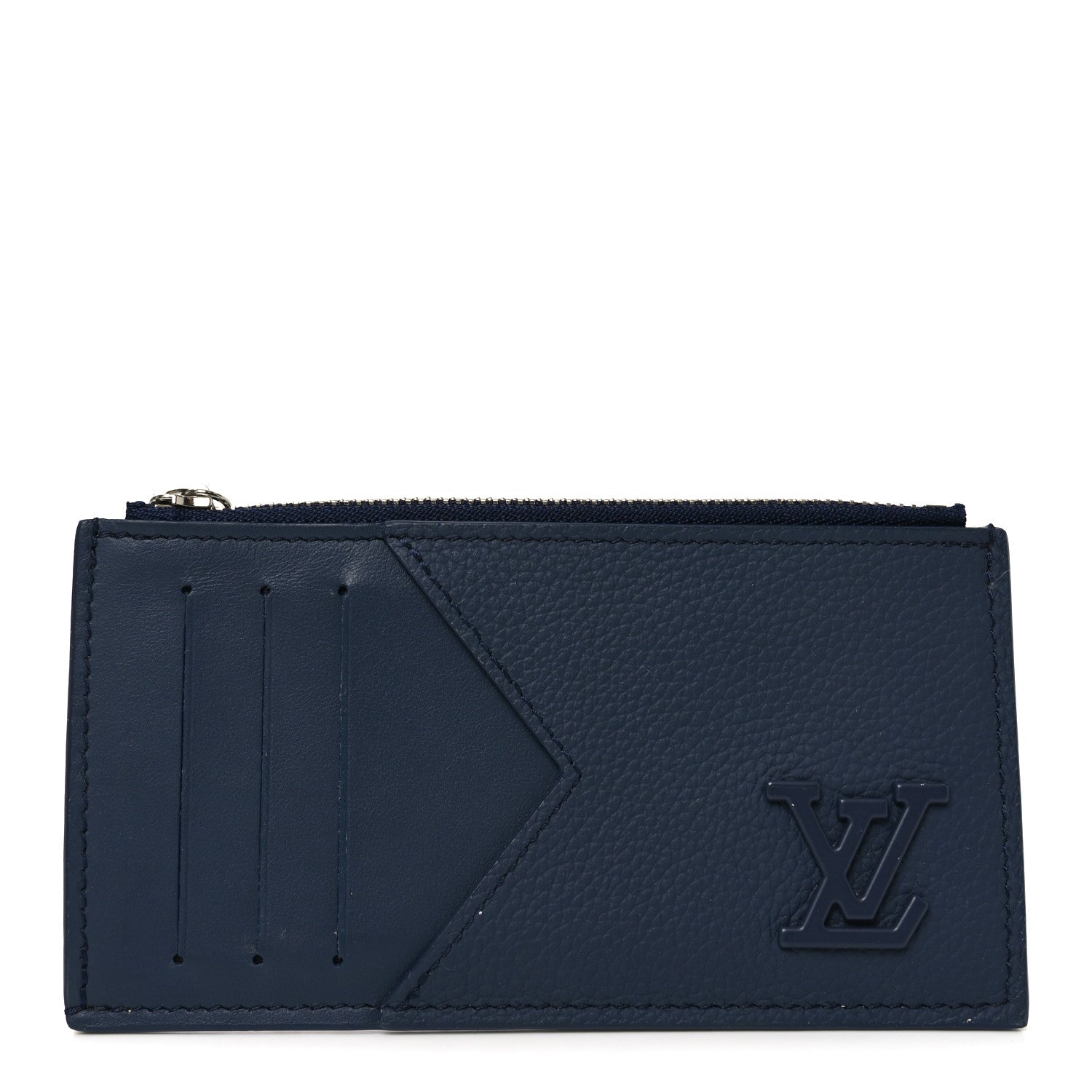 Calfskin Aerogram Coin  Holder Navy Blue