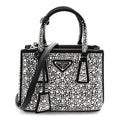 Satin Crystal Mini Galleria Double Zip Tote Metal