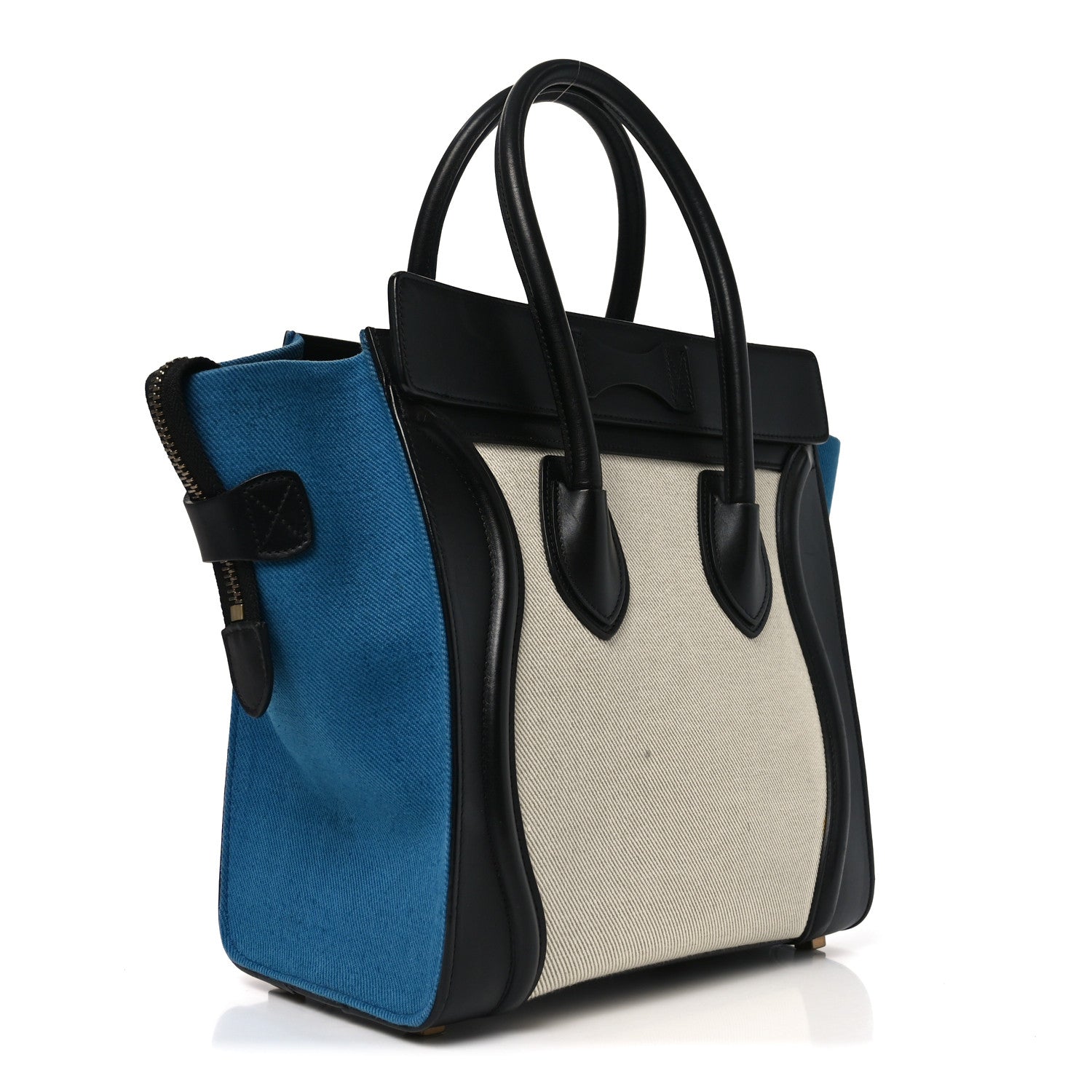 Canvas Smooth Calfskin Micro Tri-Color Luggage Royal