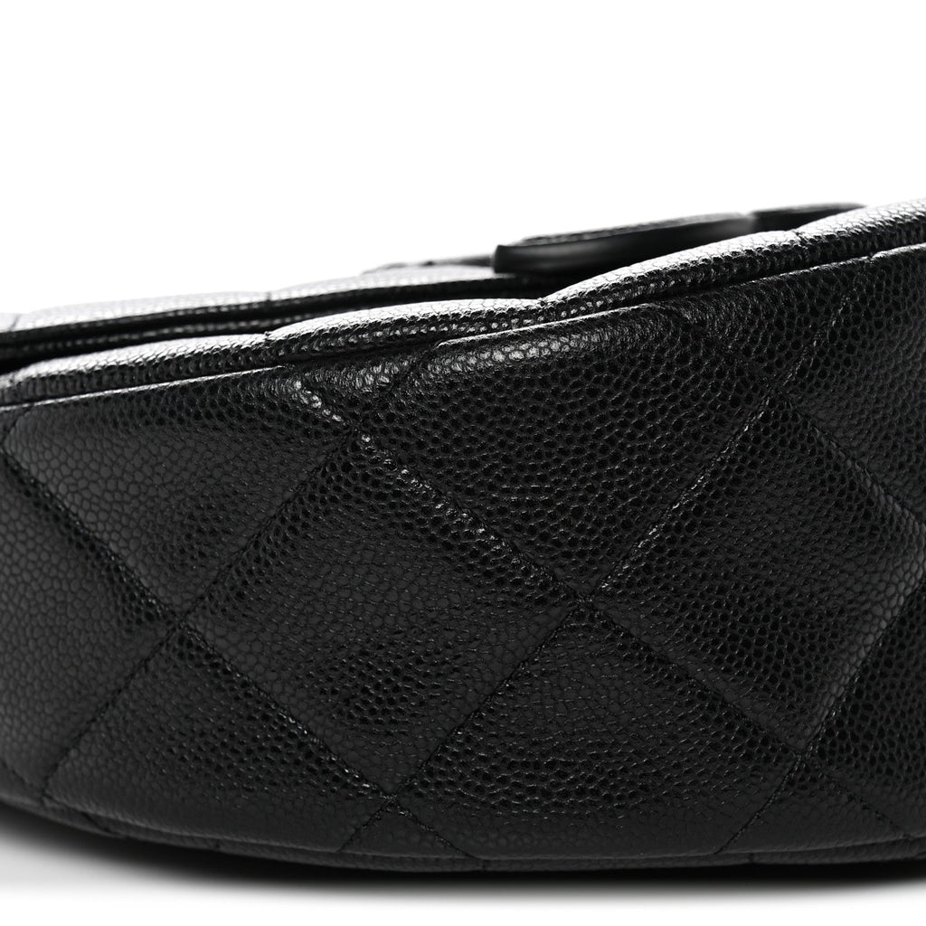 Caviar Quilted Small Messenger Flap Black