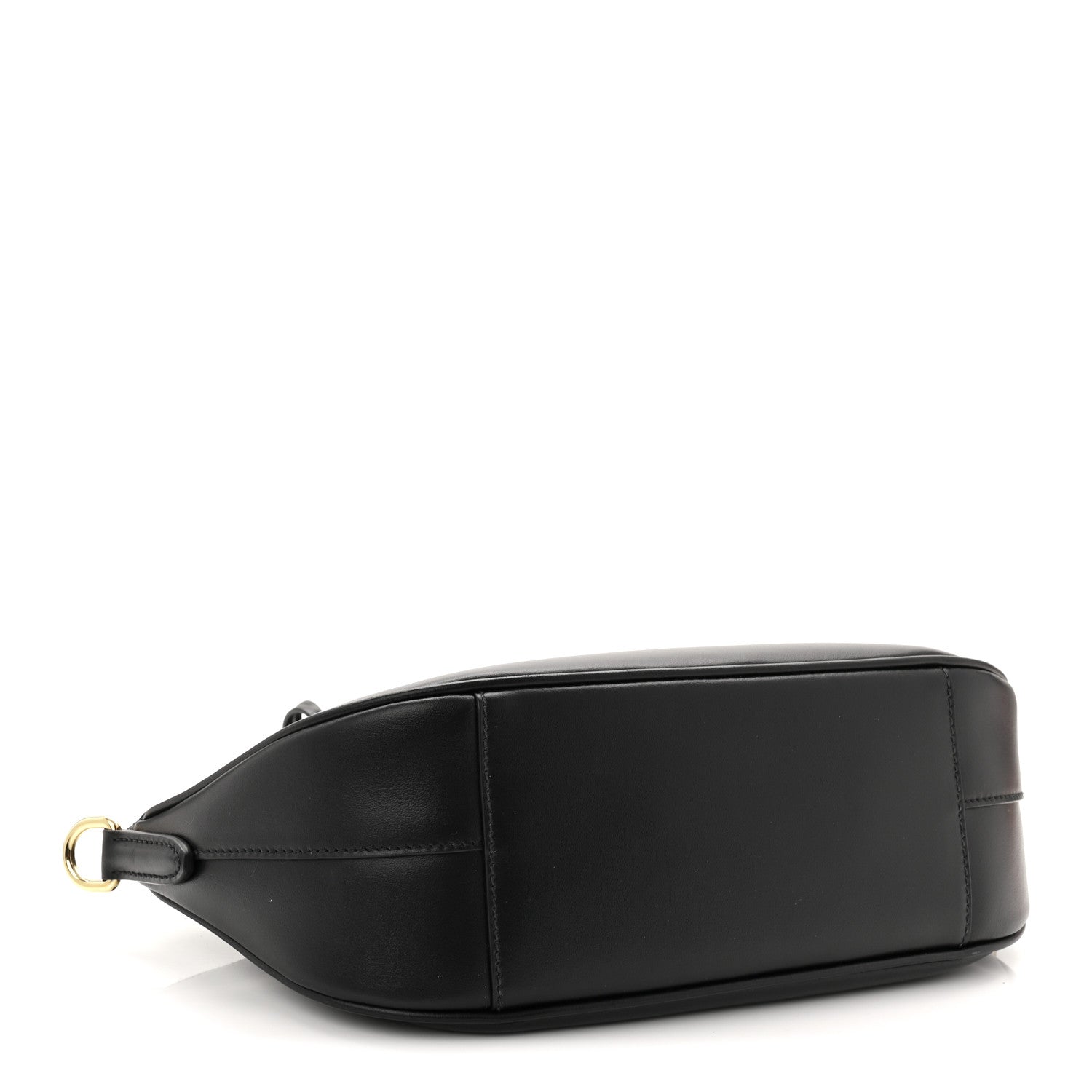 City Calf Small Triangle Shoulder Bag Black
