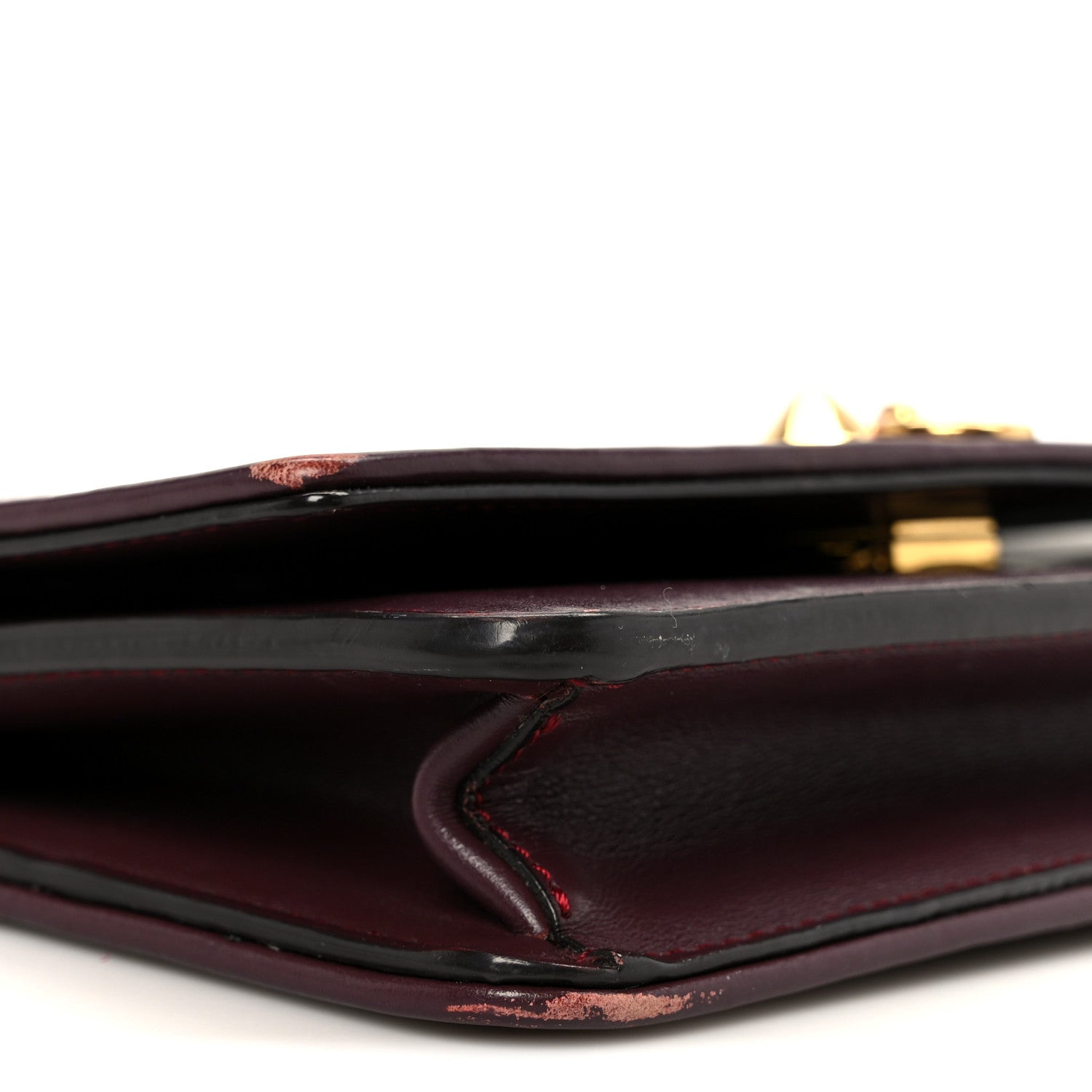 Shiny Nappa Trapuntata Dotcom Tube Wallet On Chain Bordeaux