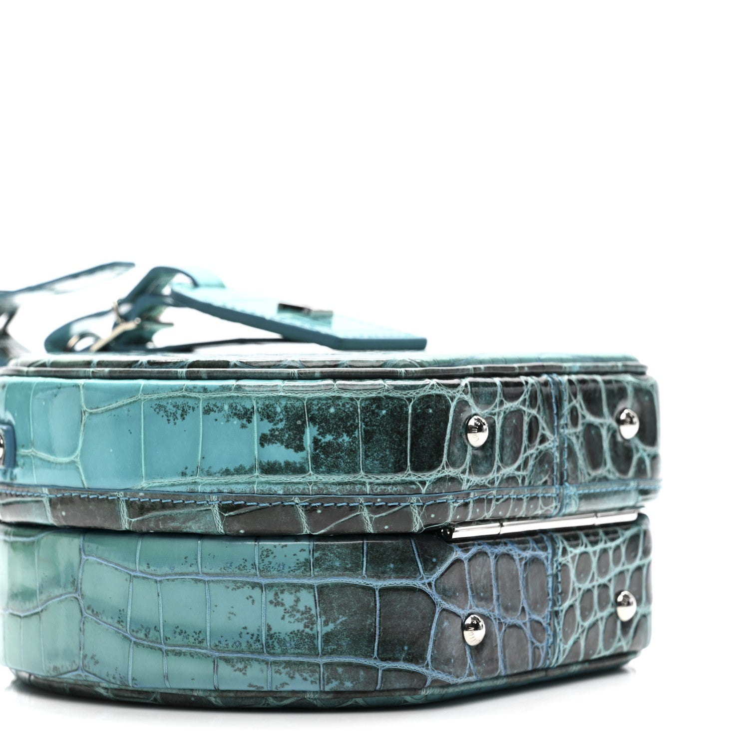 Crocodile Petite Boite Chapeau Turquoise